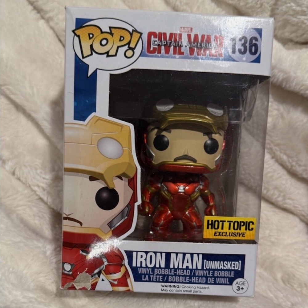 Funko Pop! Vinyl: Marvel - Iron Man (Unmasked) - Hot Topic (Exclusive) #136